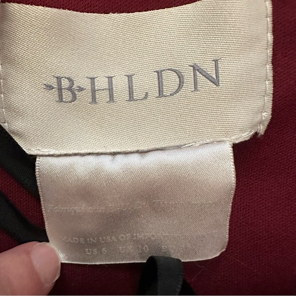 BHLDN Delice Off-the-Shoulder Crepe Bordeaux Formal Long Dress Evening Gown - Picture 6 of 6